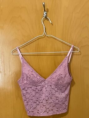 Urban Outfitters Out From Under Mon Cheri Low Back Lace Cropped Cami